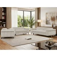 MKS MÖBEL Polstergarnitur PETER, (1+2+3, Set, modernes Sofa-Set, Couchgarnitur fürs Wohnzimmer), freistehend, verstellbare Kopfstützen und Armlehnen