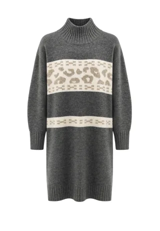 tuzzi - Kleid QUIET WILD rippbündchen light cashmere/taupe - Gr. - 42