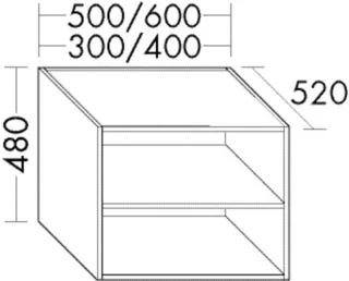 Burgbad Regal Sys30 PG4 Sana 480x400x520 Eiche Hellgrau, WUYX040F6332 WUYX040F6332