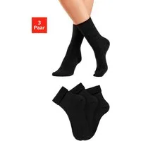 Lavana Umschlagsocken Wollsocken, Basic Damen (Packung, 3-Paar) fein gestrickt mit 53% Wolle