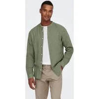ONLY & SONS Langarmhemd ONSCAIDEN LS SOLID LINEN MAO SHIRT NOOS Baumwolle mit Leinen, slim fit