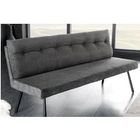 riess-ambiente Sitzbank BIG GEORGE 160cm anthrazit - Samt, Strukturstoff, Metall-Beine (Einzelartikel, 1-St), mit Taschenfederkern & Rückenlehne – ideal für Esszimmer oder Küche