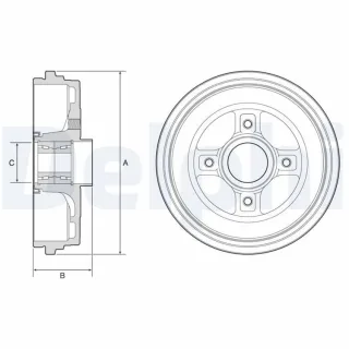 Delphi BREMSTROMMEL INKL. LAGE Renault Clio 4