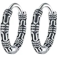 Taffstyle Paar Creolen Tribal Ohrringe Chirurgenstahl Unisex Creolen Biker Vintage Style 15mm (Markante Creolen im Tribal Vintage Design aus Chirurgenstahl – robust, rockig, edel)