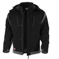 Qualitex Workwear Winterjacke Softshelljacke "PRO" schwarz/grau, Gr. S