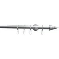 GARDINIA Gardinenstange Set Metall, Ø 20 mm, 1-läufig, Fixmaß, mit Bohren, verschraubt, Metall, 1-Lauf