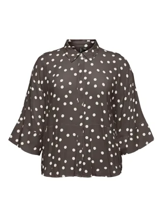 VERO MODA CURVE - VMCELISA 3/4 SHIRT WVN CUR Chocolate Martini - Gr. - 46