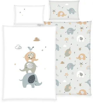 Baby Best Babybettwäsche "babybest Elephants" 2 Stk. mit liebevollem Motiv