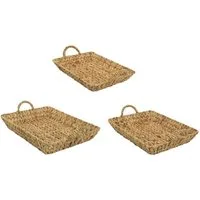 Kaemingk Dekotablett Tablett rechteckig Griff Wasserhyazinthe 48x38x8 cm groß