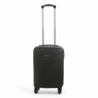 Hartschalen-Handgepäckkoffer aus schwarzem ABS mit 8 Rädern, unter dem Sitz verstaubar