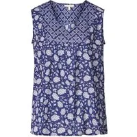 Himalaya Clothing Shirttop Ärmelloses Shirt Damen floral mit V-Ausschnitt aus Modal-Viskose Sommerliches Damen Oberteil mit hohem Tragekomfort