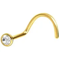PIERCINGLINE Nasenpiercing Chirurgenstahl Nasenstecker Spirale FLACHER KRISTALL (Nasenstecker, 1-tlg)