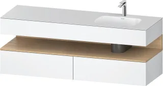 Duravit Qatego Einbauwaschtisch mit Konsolenwaschtischunterbau Weiß Matt 1600x550x600 mm - QA4796030 QA4796030180010