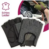 Adapter Universe Lederhandschuhe Autofahrer Handschuhe Retro Vintage Leder Fingerlose Fahrerhandschuhe