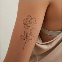 Inkster Schmuck-Tattoo filigrane Blume Tattoo, wasserfestes temporäres Tattoo, 2 Wochen Halt