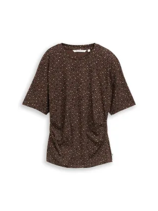 Denim Tom Tailor - T-Shirt mit Leo-Print brown black leo print - Gr. - L