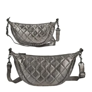 Crossbody Bag Damen gun metal metallic Leder | Bear Design Umhängetasche Laura