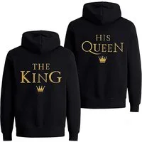 Couples Shop Kapuzenpullover The King & His Queen Hoodie für Paare mit modischem Print