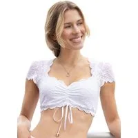 Nina Von C. Dirndlbluse Dirndlbluse kurzarm Nina (Stück, 1-tlg) Herzförmiger Ausschnitt, teilweise blickdicht unterlegt