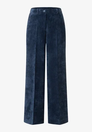 MORE & MORE - Cordhose mit weitem Bein blau - Gr. - 36