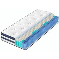 Taschenfederkernmatratze Federkernmatratze, VASAGLE, 25 cm hoch, 7-Zonen-Unterstützung, aus Gel-Memory-Schaumstoff, mittelfest, H3