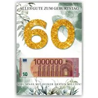 Tigerlino Poster Geldgeschenk Geburtstag Männer Frauen Geburtstagsgeschenk, 60. Geburtstag