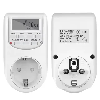 Digital EU Plug Timer Switch Programmable Power Socket 230V 10A 2300W Adjustable Weekly Kitchen Electronics Energy Savin