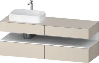 Duravit Qatego Konsolenwaschtischunterbau wandhängend Taupe Supermatt 1600x550x600 mm - QA4777018830 QA4777018830000