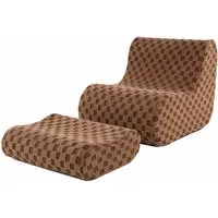 KOMFOTTEU Sitzsack Liegesofa-Set Sitzsackstuhl Bodenstuhl, mit Ottomane, für Schlafzimmer