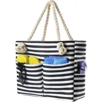 MOPUEA Strandtasche Strandtasche wasserdicht Damen mit Reißverschluss und großem Stauraum (XXL Strandtasche für Strand, Reisen, Sport und Einkäufe, Viel Stauraum für Handtücher, Kleidung und Strandzubehör), Wasserdicht, reißfest, leicht, großes Nassf