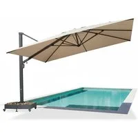 PURPLE LEAF Sonnenschirm Quadratisch Außenbereich Alu Terrassenschirm, großer Ampelschirm, LxB: 400,00x400,00 cm, 360° drehbar, höhenverstellbar, UV-beständig, für Garten, Terrasse, Pool