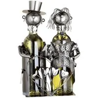 GILDE Dekoobjekt Flaschenhalter 65146 – Hochzeitspärchen – Metall – Hochzeits-Deko