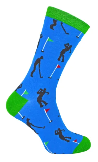 Herr Heron - Herren Neuheit lustig Golf Socken - Golfer (blau)