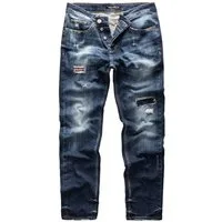 REPUBLIX Straight-Jeans CONNOR Herren Regular Fit Destroyed Jeans