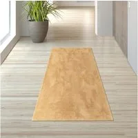 TeppichHome24 Teppich Teppich gold weich pflegeleicht saugrobotergeeignet für Wohnbereiche, rechteckig