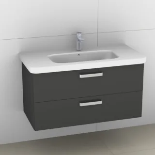 Artiqua 411 Waschtischunterschrank für DuraStyle 232010 Anthrazit Hochglanz, 411-WU2L-D44-7015-51 411-WU2L-D44-7015-51