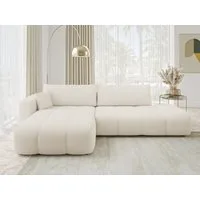 MIRJAN24 Ecksofa Fetrinu O, mit Schlaffunktion und Bettkasten, 262x145x82 cm, Kissen mit Reißverschluss