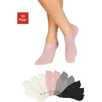 Bench. Sneakersocken Damen Füßlinge, Rutschfest Silikon, Atmungsaktive Kurzsocken (Packung, 10-Paar, No Show) mit Pikeestruktur für Loafer und Sneaker Schuhe