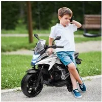 AIYAPLAY Elektro-Kindermotorrad 12V Kindermotorrad mit MP3, USB, LED-Scheinwerfer, Belastbarkeit 30 kg, (1-tlg), für 3-6 Jahre, Weiß
