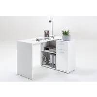 FMD Eckschreibtisch AUGSBURG, Schreibtisch/ Sideboard m. Stauraum, beids. montierb., 117 oder 148 cm