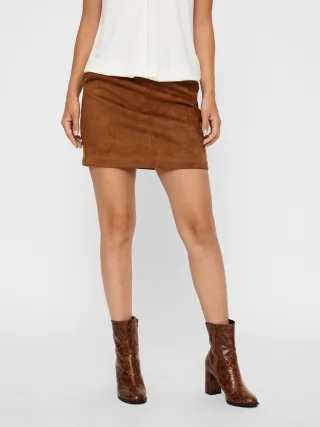 VERO MODA - VMDONNADINA SHORT SKIRT GA NOOS cognac - Gr. - XS