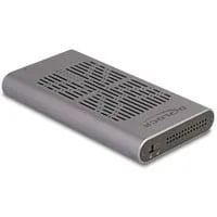 Externes USB 20 Gbps Gehäuse für 2 x M.2 NVMe PCIe SSD, Laufwerksgehäuse grau, Bootfähig, Plug & Play