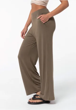 Long Viscose Pants KHAKI