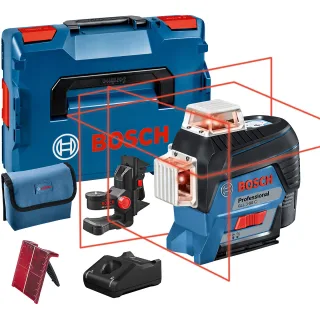 Bosch Linienlaser GLL 3-80 C, mit 1 x 2.0 Ah Li-Ion Akku, Halterung BM 1, L-BOXX blau/schwarz - 0601063R02