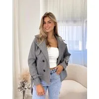 Worldclassca Trenchcoat Worldclassca Kurzer Doppelreihiger TRENCHCOAT Jacke Reverskragen