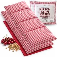 Strauss Home Wärmekissen Kirschkernkissen Gross, Mikrowellengeeignet, Körnerkissen 50x20cm, (2-tlg), Vintage - 100% Baumwolle