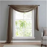 Gardinenbox Freihanddeko (1 St), ohne, transparent, Voile, Uni Volant Transparent Polyester 600cm 140cm