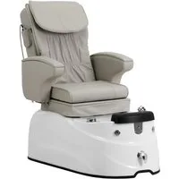 Physa Fußbad Elektrischer Fußpflegestuhl mit Wanne Massage Beleuchtung Pediküre, Beige, Weiß