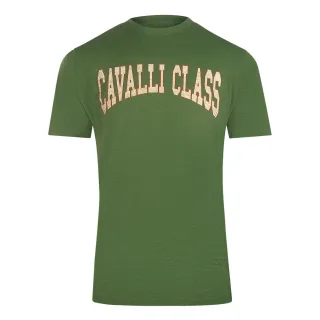 Cavalli Class Varsity Logo Militärgrünes T-shirt