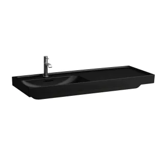 LAUFEN Waschtisch MEDA 460x1200x160 Ablage rechts 3 Hl. m.Ül. schwarz matt, H8171107161081 H8171107161081